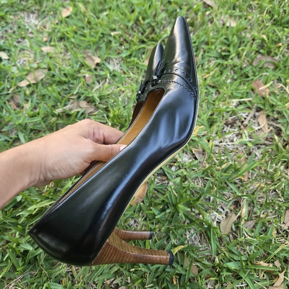 Gucci Classic Women's Mid-Heel Brown Leather Pump, Size 9B - Picture 6 of 13